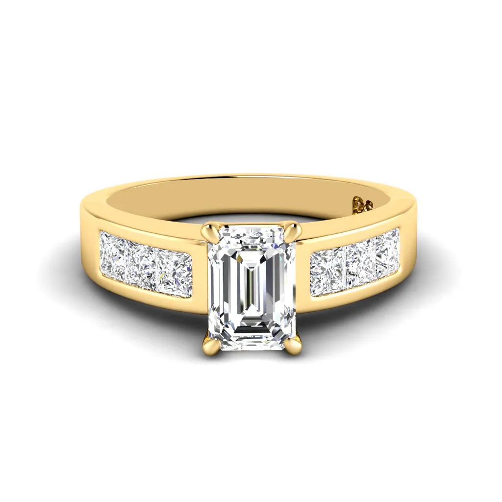 1.15-2.30 CT Princess & Emerald Cut Diamonds - Engagement Ring