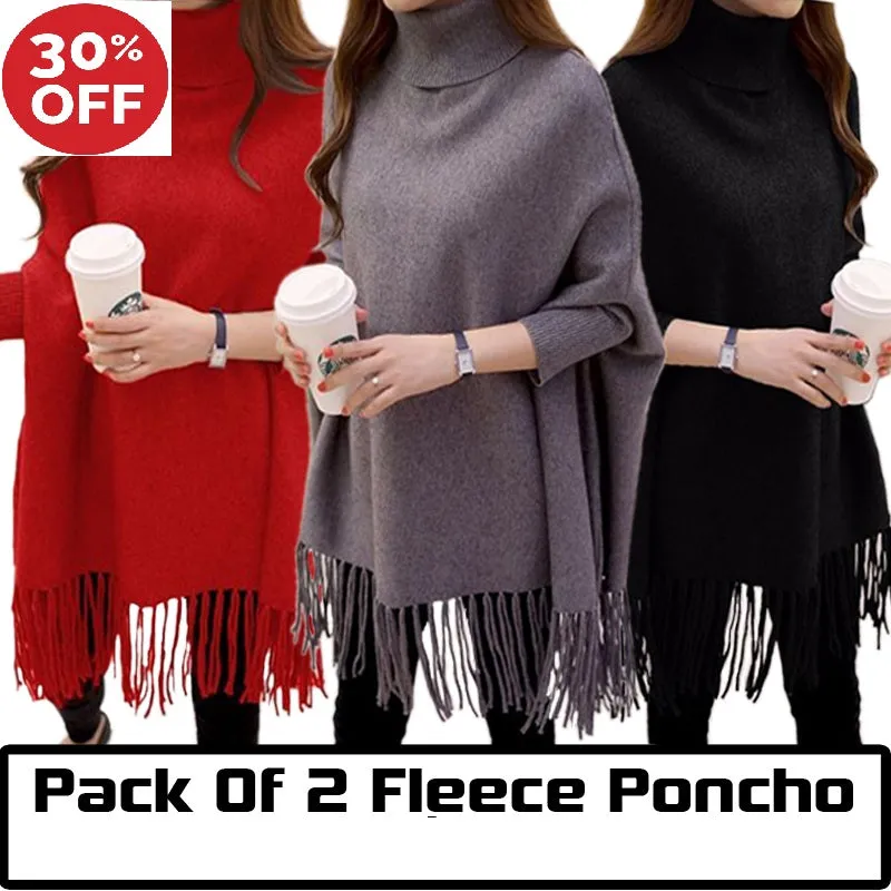 12-12 SALE:  Pack Of 2 Female Fleece Poncho