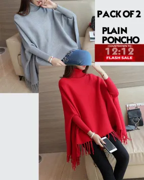 12-12 SALE:  Pack Of 2 Female Fleece Poncho