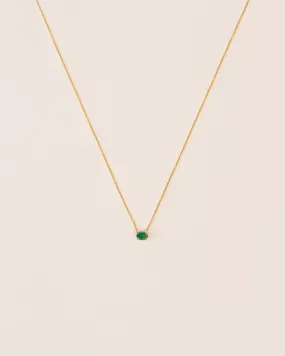 18K Gold Necklace w. Emerald