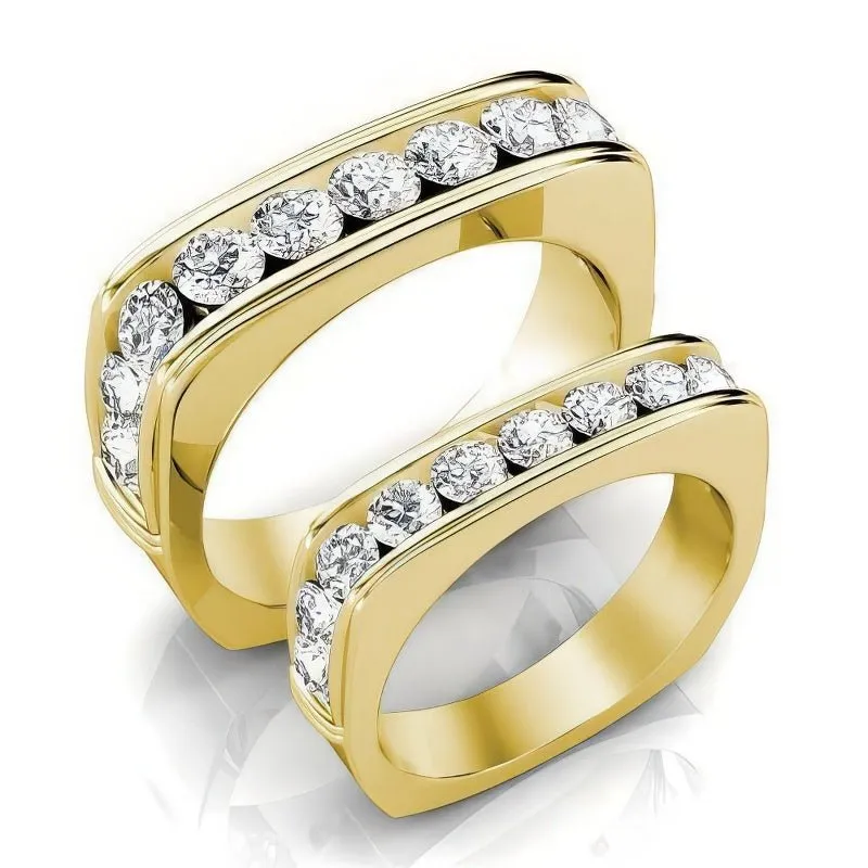 2.40 CT Round Cut Diamonds - Wedding Set