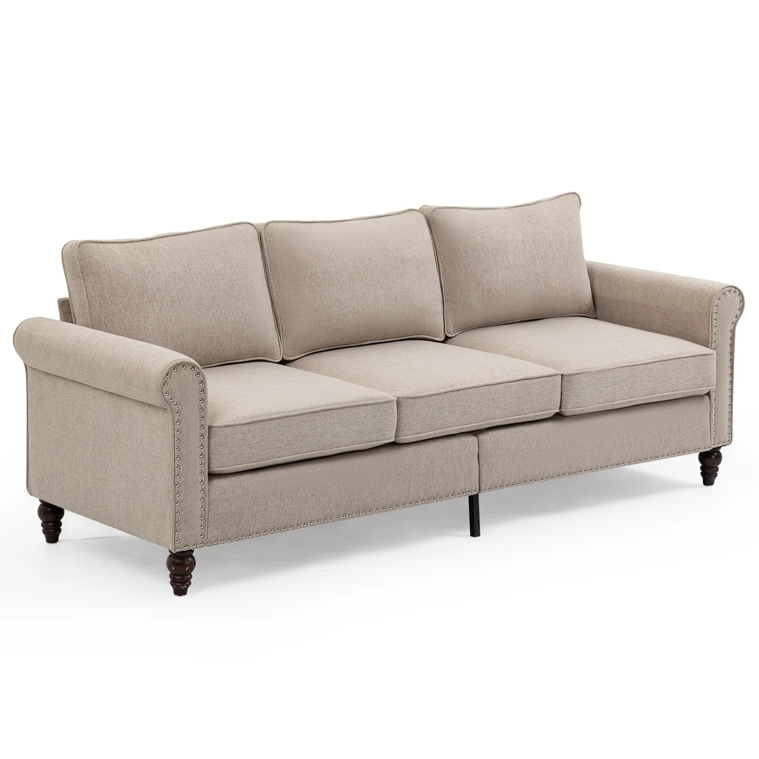 70 inch 3 Seater Loveseat Sofa, Mid Century Modern Couches for Living Room, Button Tufted Sofa