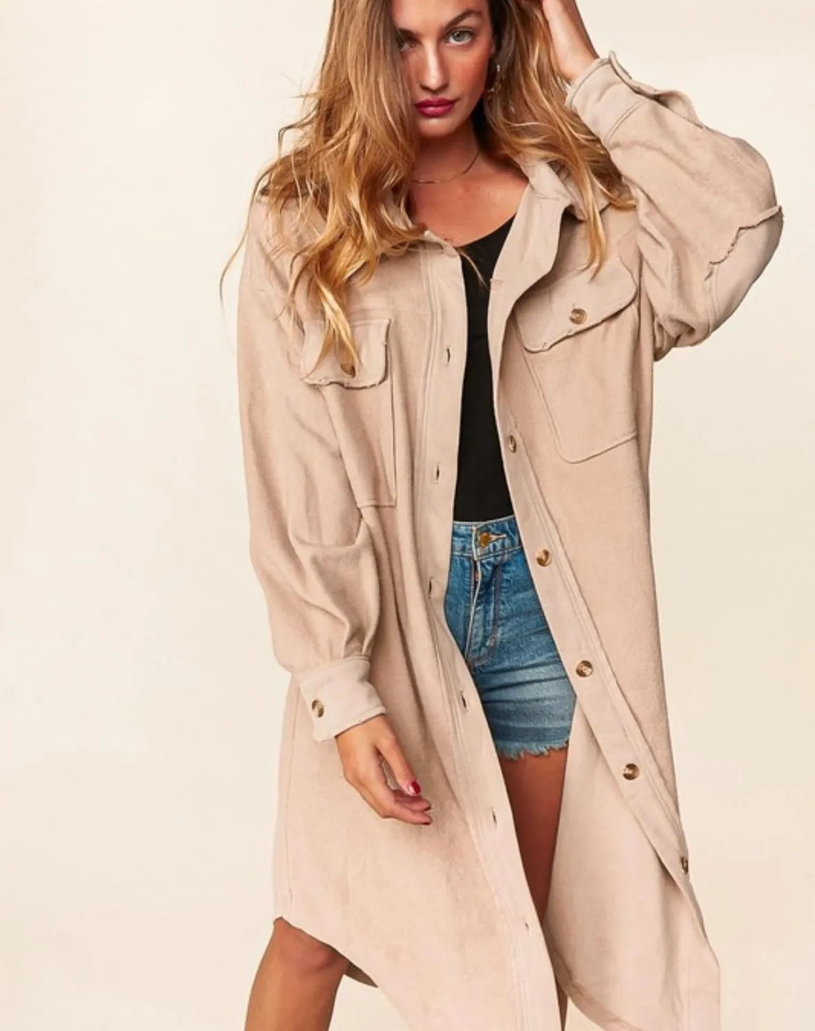 A Curvy Longline Shacket