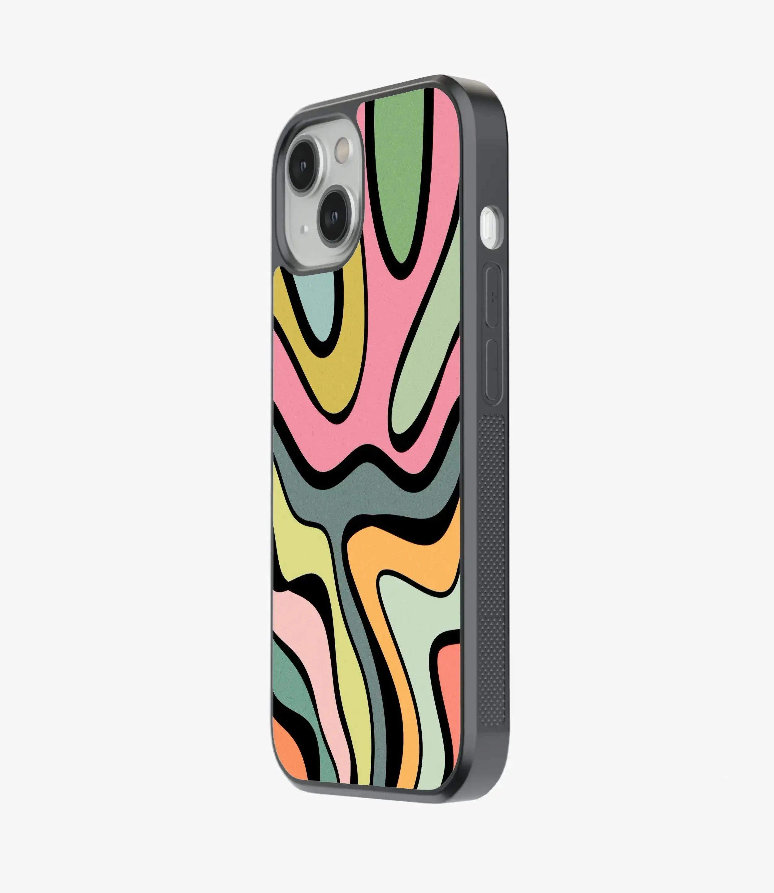 Abstract Grunge Waves Pattern Glass Case