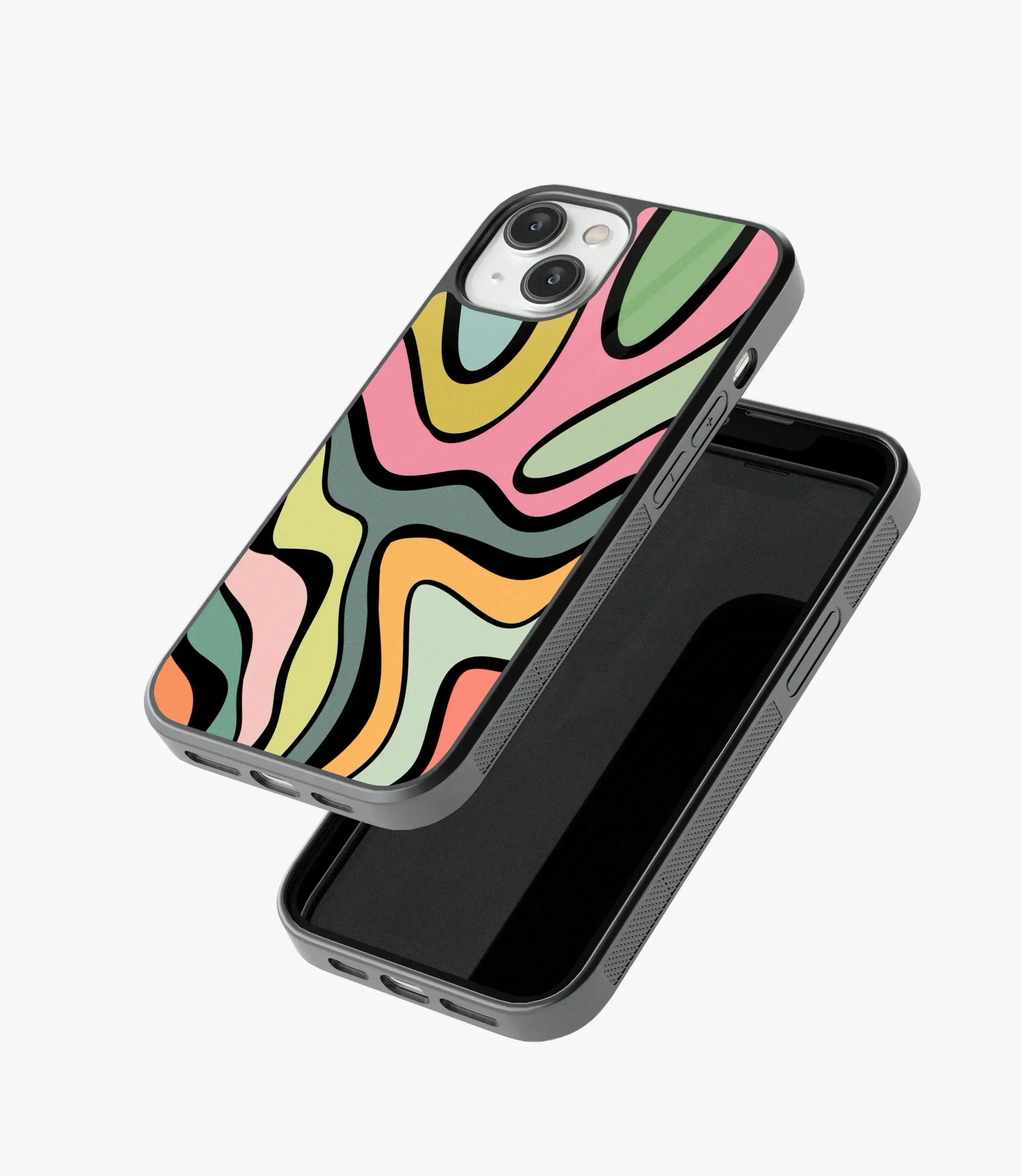 Abstract Grunge Waves Pattern Glass Case