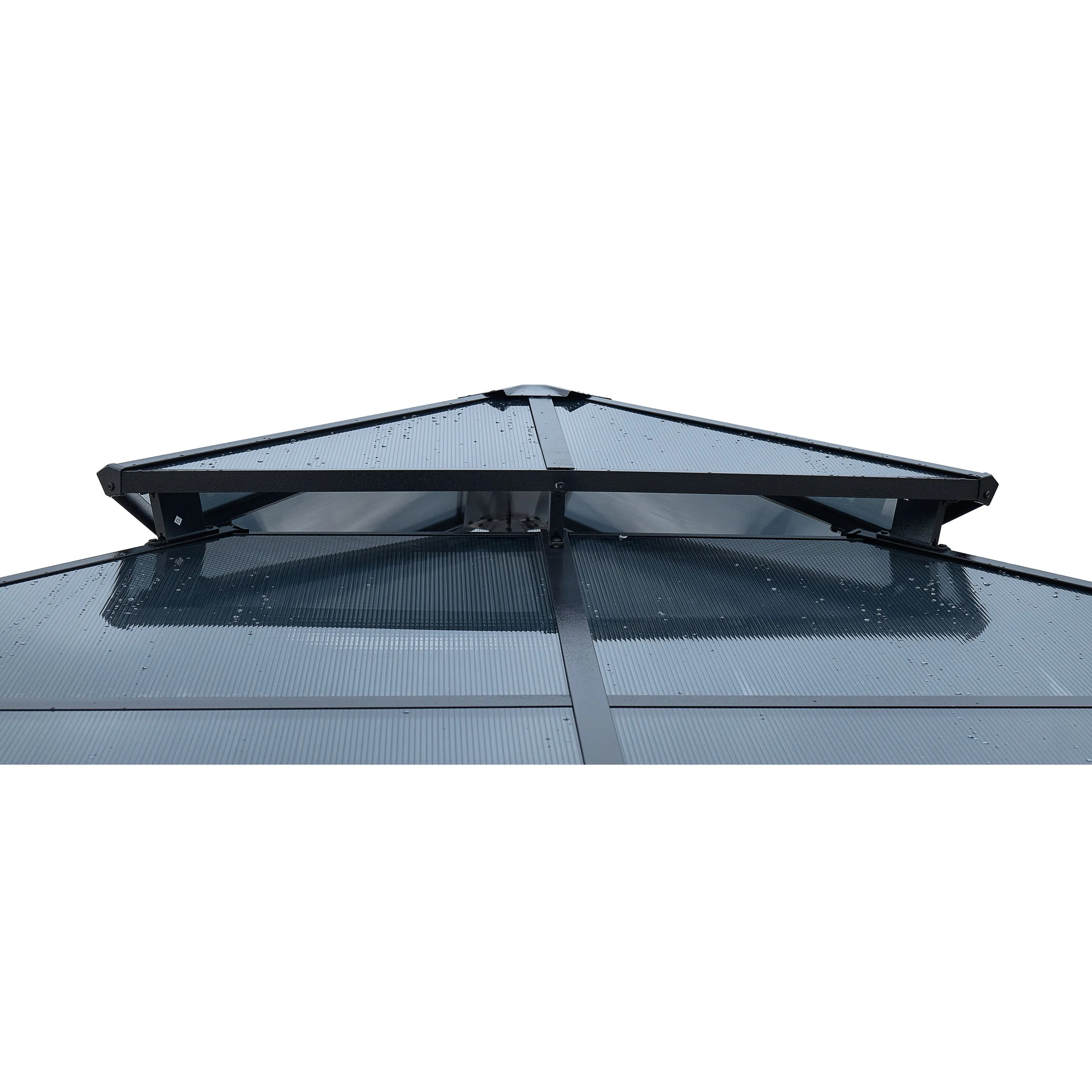 Afix 10 X 13 ft  Permanent Hardtop Gazebo Canopy - Black