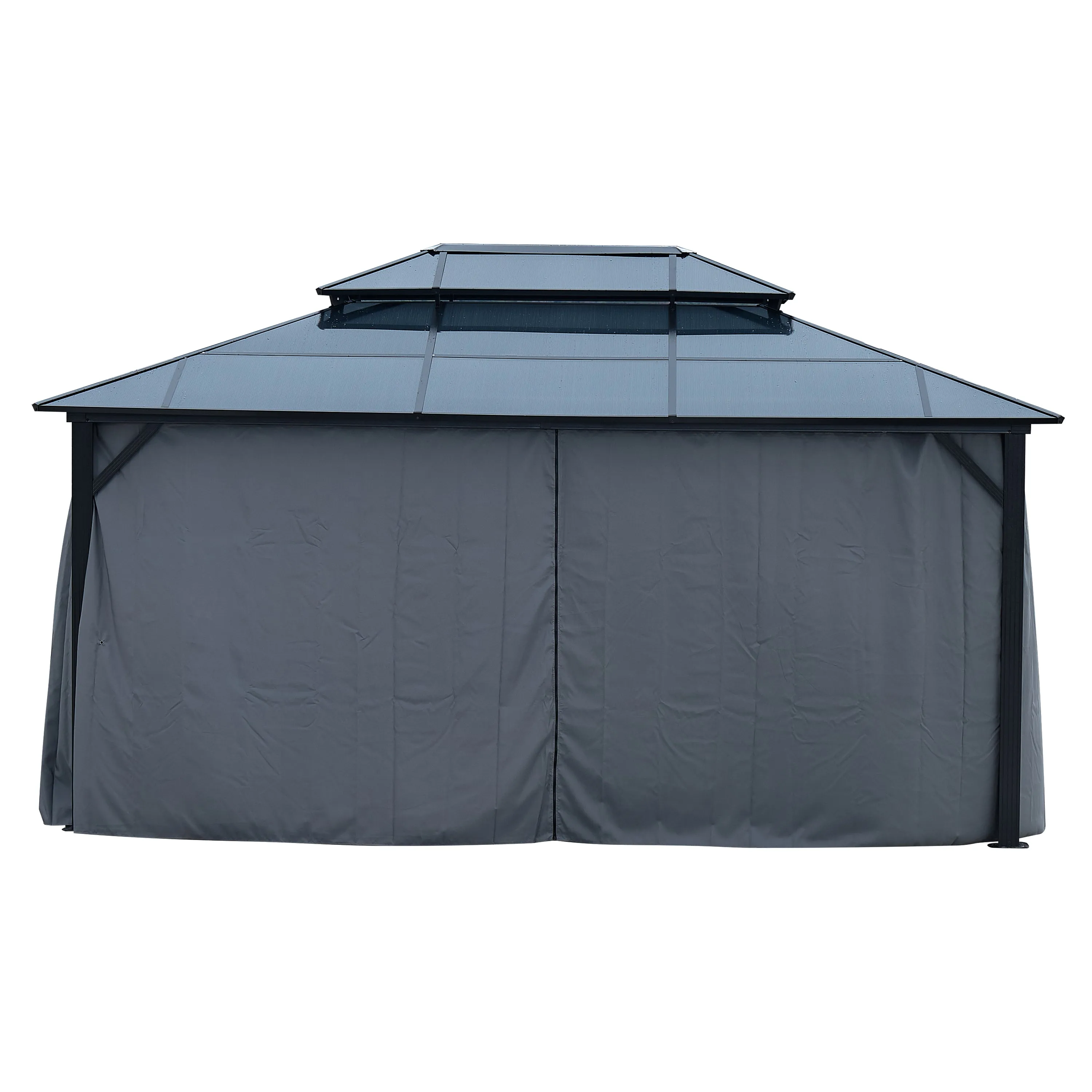 Afix 10 X 13 ft  Permanent Hardtop Gazebo Canopy - Black