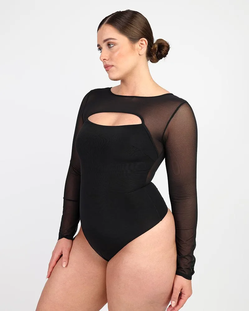 AirSlim® See-Through Mesh Cutout Bodysuit