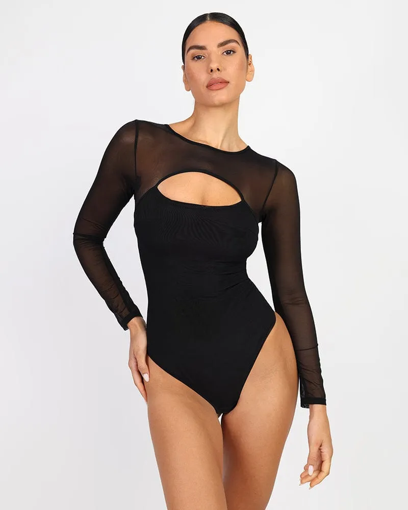 AirSlim® See-Through Mesh Cutout Bodysuit