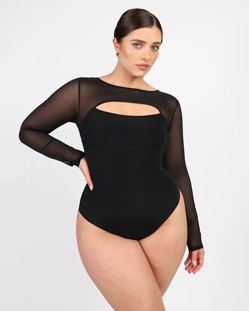 AirSlim® See-Through Mesh Cutout Bodysuit