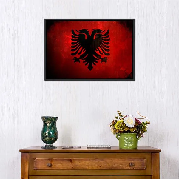 Albania Flag Canvas Wall Art