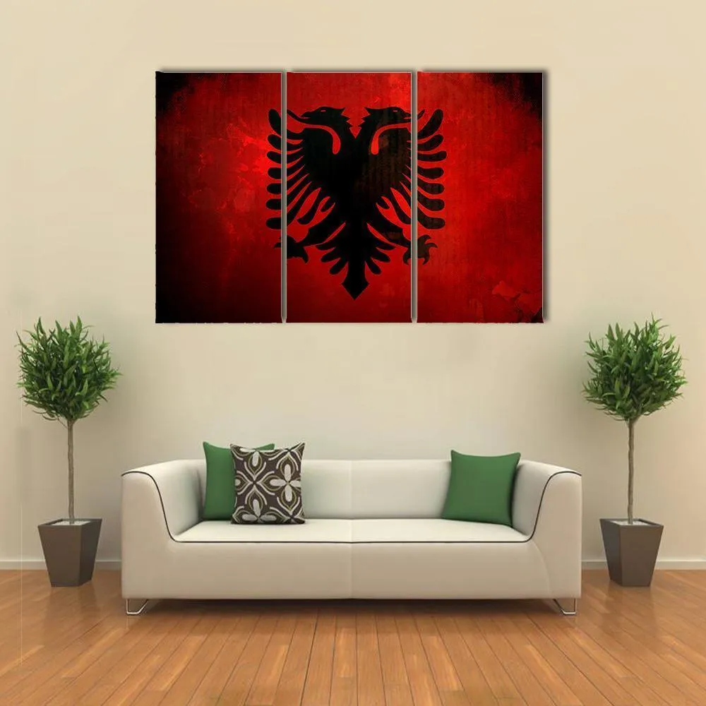 Albania Flag Canvas Wall Art