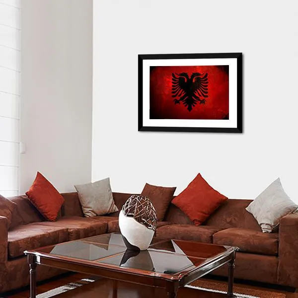 Albania Flag Canvas Wall Art