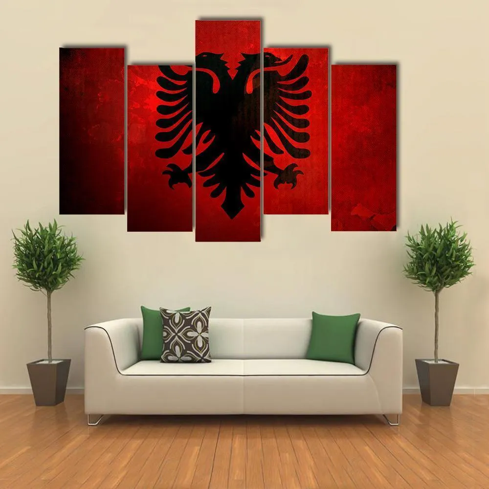 Albania Flag Canvas Wall Art