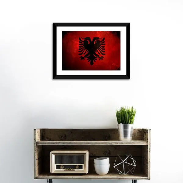 Albania Flag Canvas Wall Art