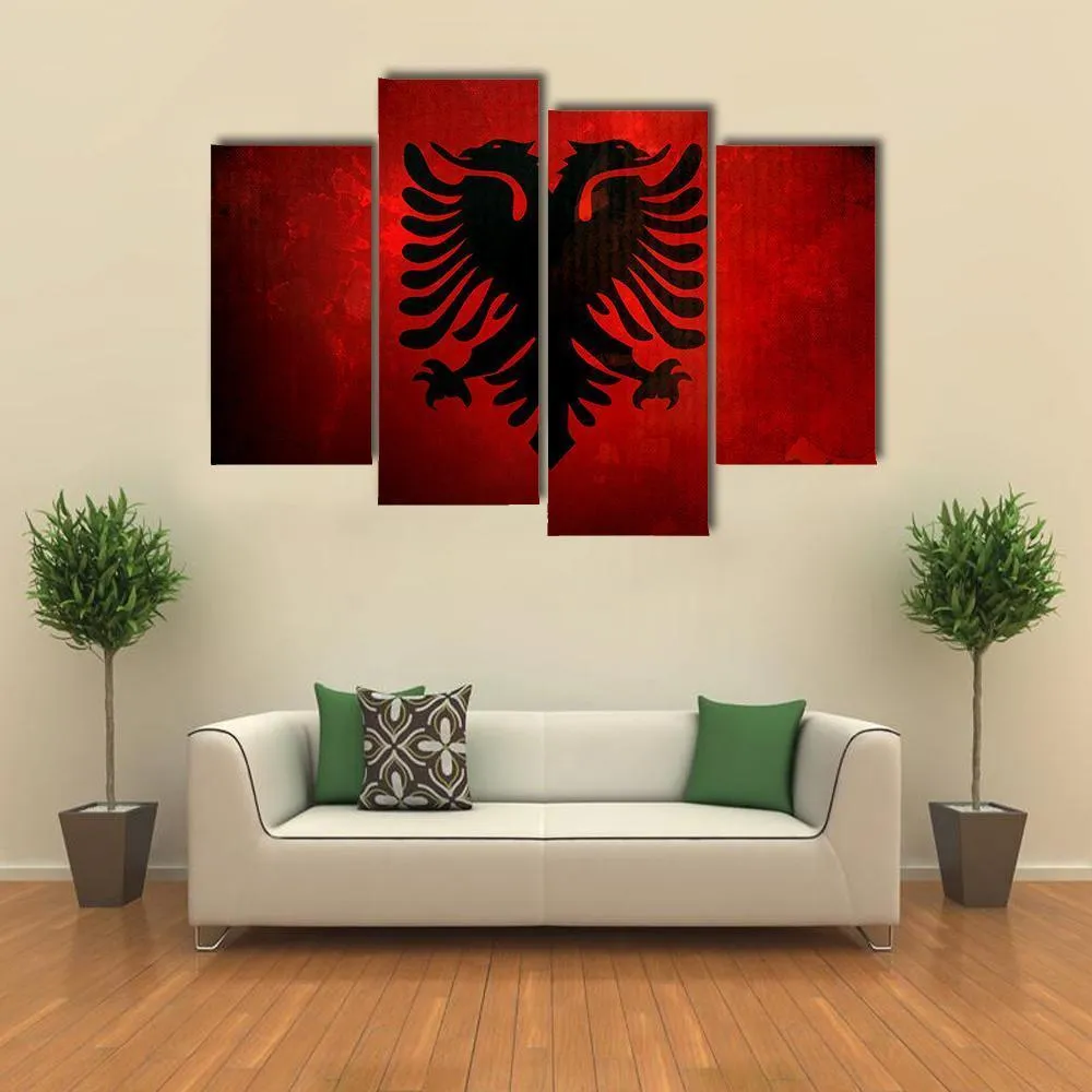 Albania Flag Canvas Wall Art