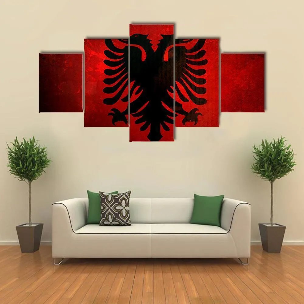 Albania Flag Canvas Wall Art