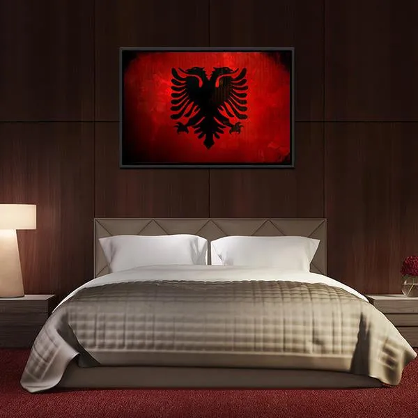 Albania Flag Canvas Wall Art