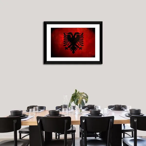 Albania Flag Canvas Wall Art