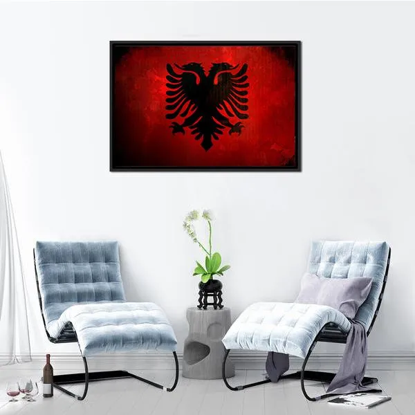 Albania Flag Canvas Wall Art