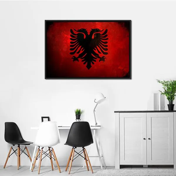 Albania Flag Canvas Wall Art