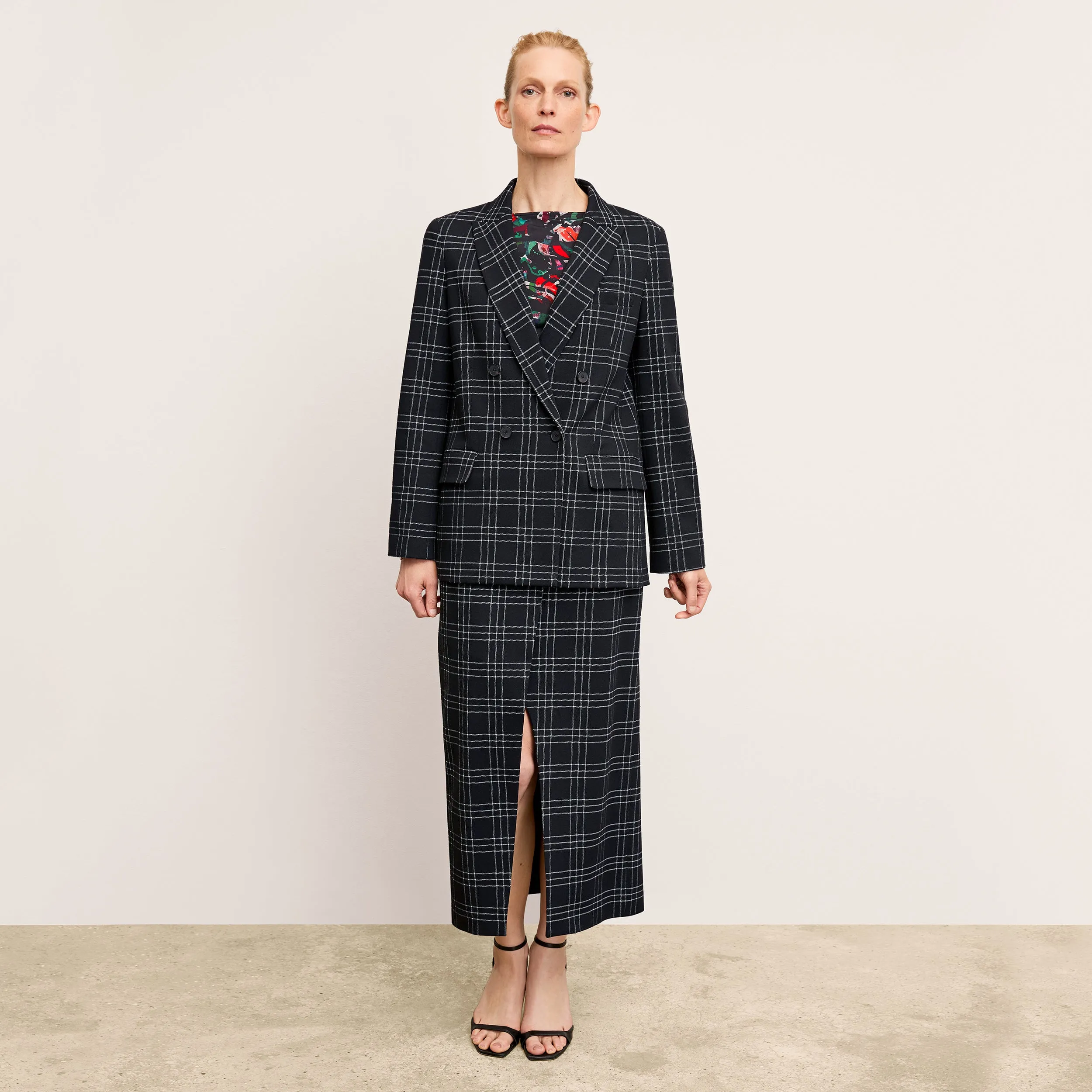 Amara Skirt - Knit Suiting :: Plaid