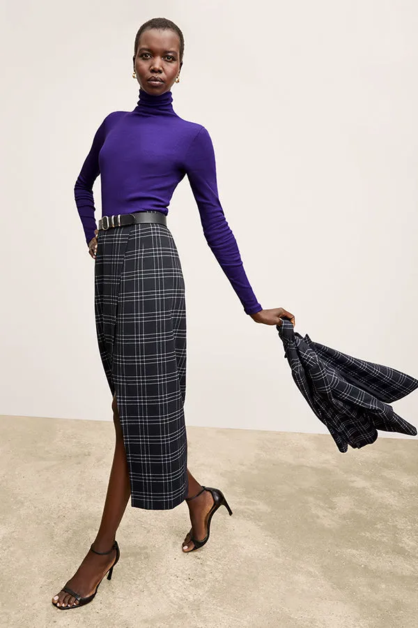 Amara Skirt - Knit Suiting :: Plaid