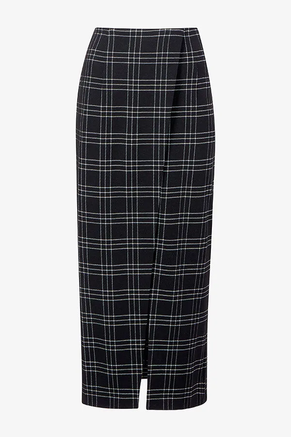 Amara Skirt - Knit Suiting :: Plaid