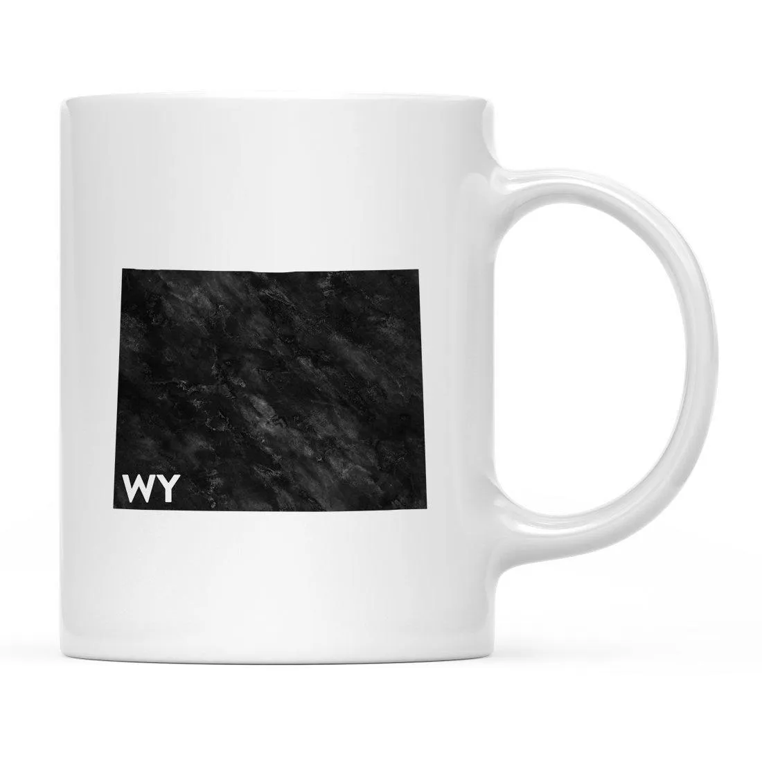 Andaz Press 11oz Modern Black Grunge Abbreviation US State Coffee Mug