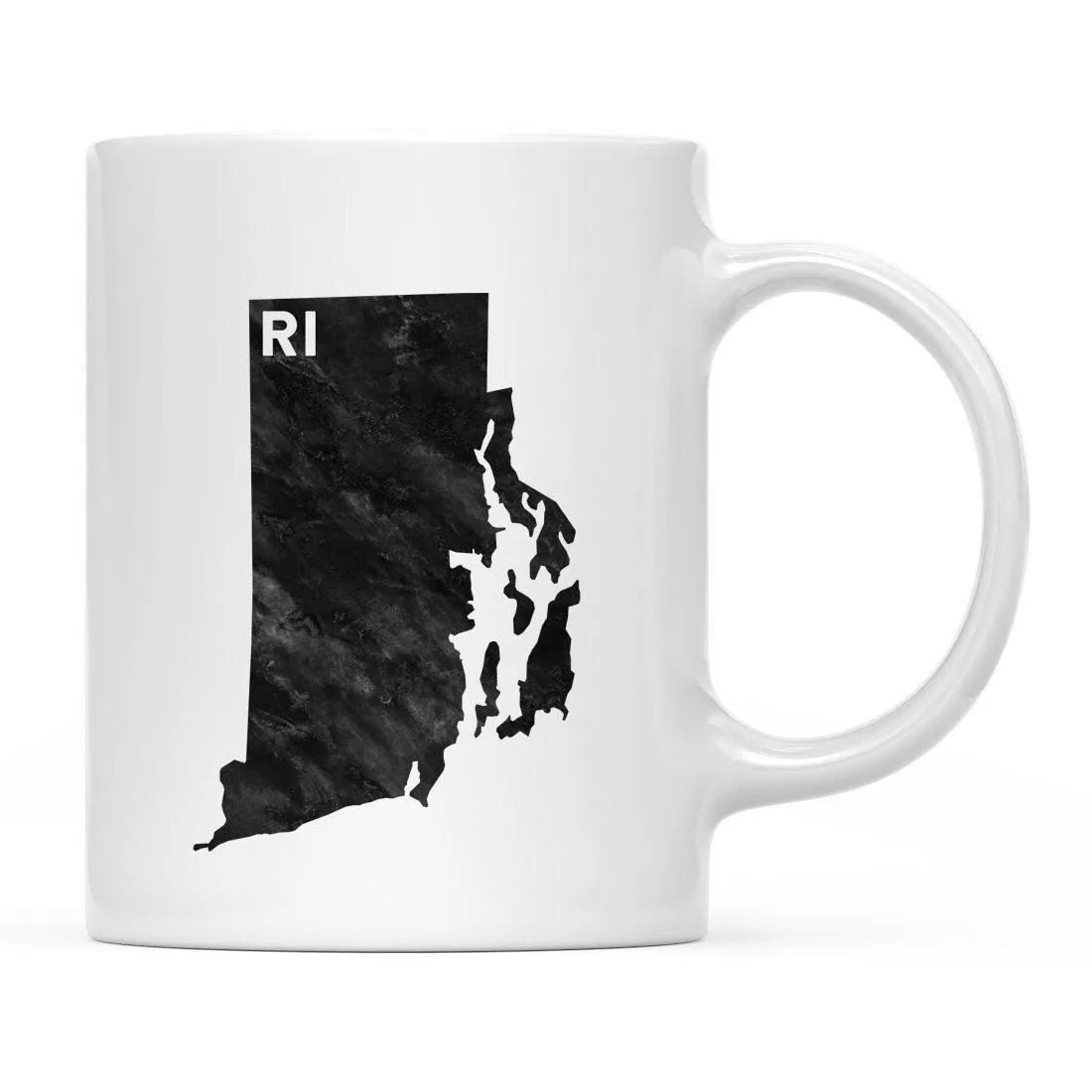 Andaz Press 11oz Modern Black Grunge Abbreviation US State Coffee Mug