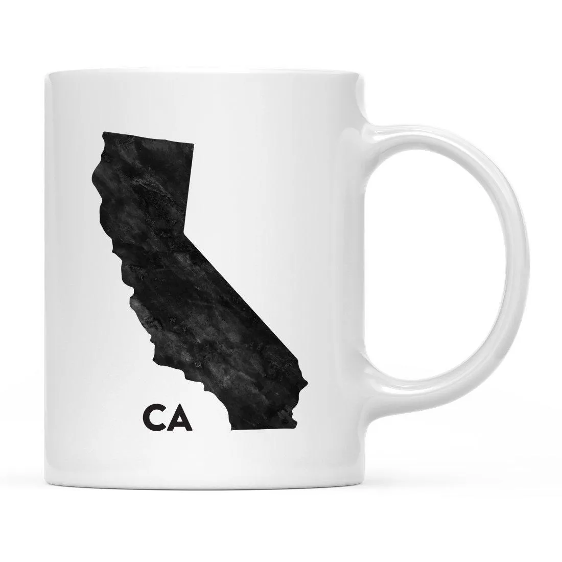 Andaz Press 11oz Modern Black Grunge Abbreviation US State Coffee Mug