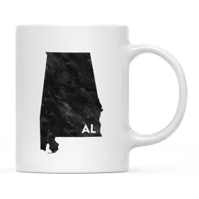 Andaz Press 11oz Modern Black Grunge Abbreviation US State Coffee Mug