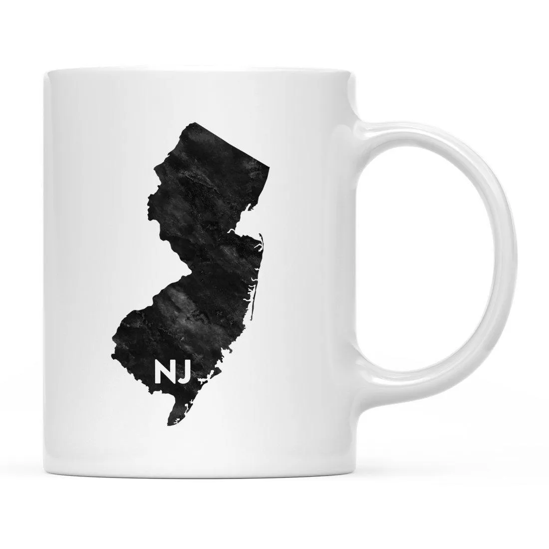 Andaz Press 11oz Modern Black Grunge Abbreviation US State Coffee Mug