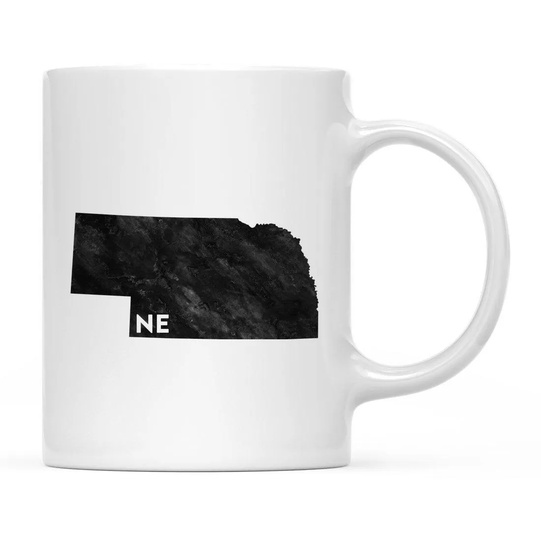 Andaz Press 11oz Modern Black Grunge Abbreviation US State Coffee Mug