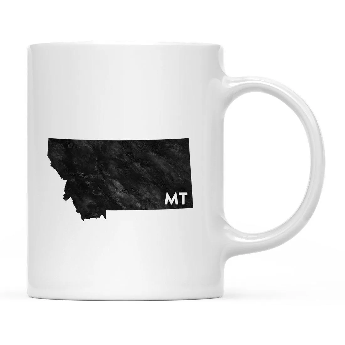 Andaz Press 11oz Modern Black Grunge Abbreviation US State Coffee Mug