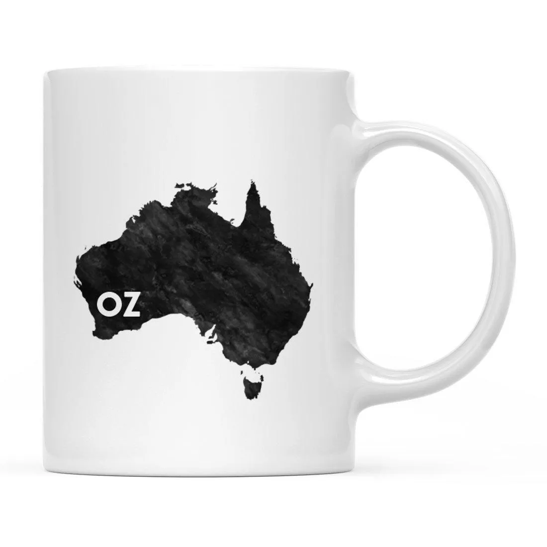 Andaz Press 11oz Modern Black Grunge Abbreviation US State Coffee Mug