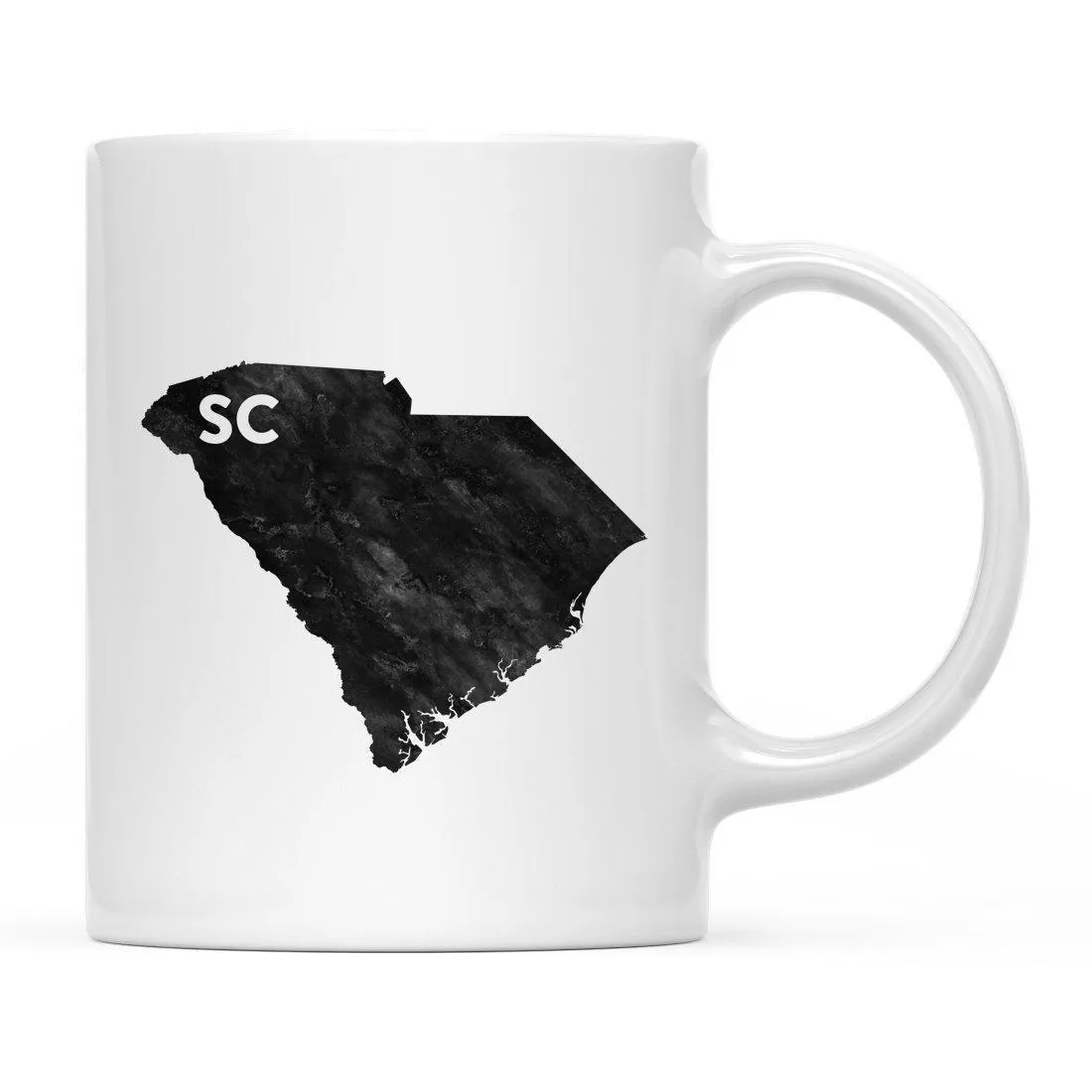 Andaz Press 11oz Modern Black Grunge Abbreviation US State Coffee Mug