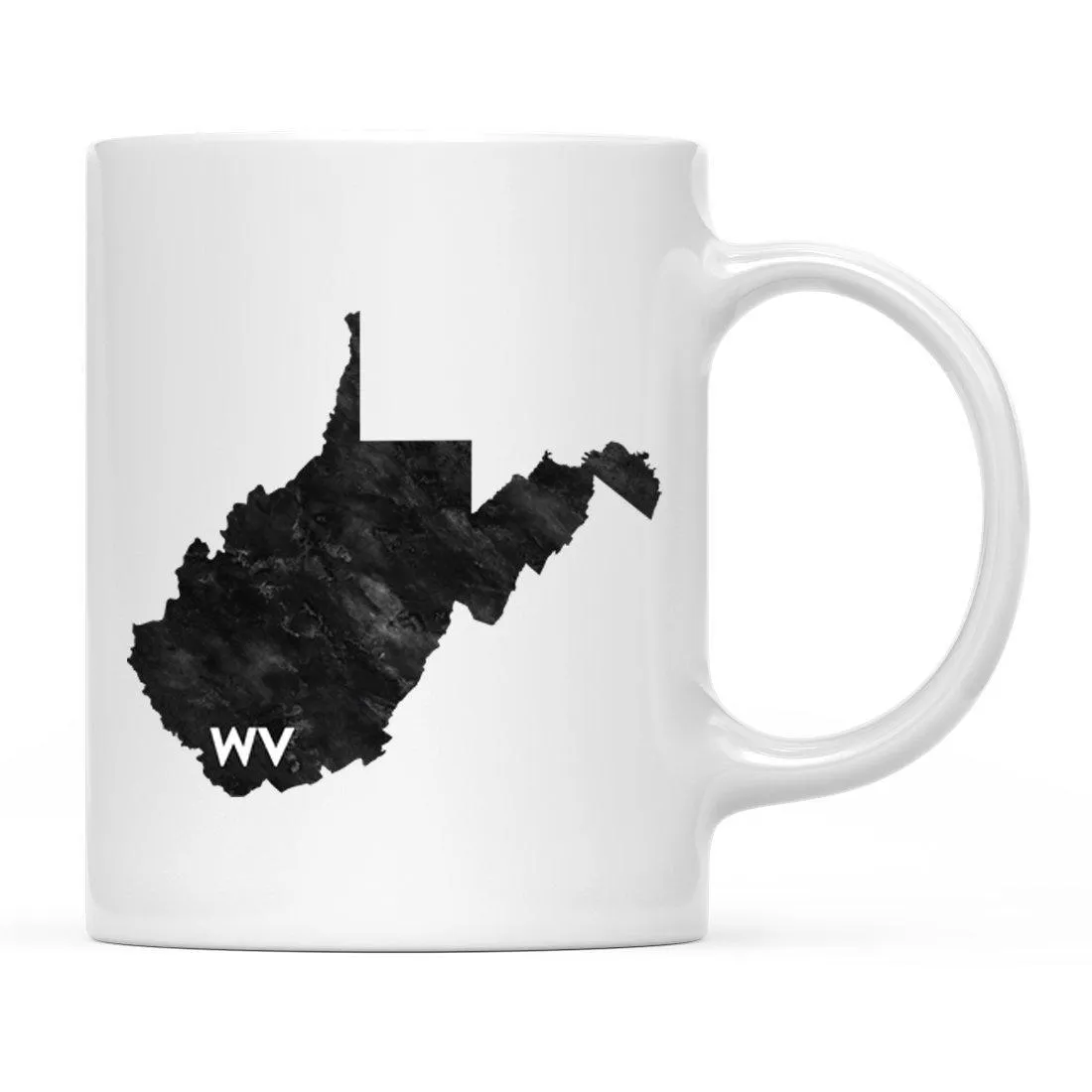 Andaz Press 11oz Modern Black Grunge Abbreviation US State Coffee Mug