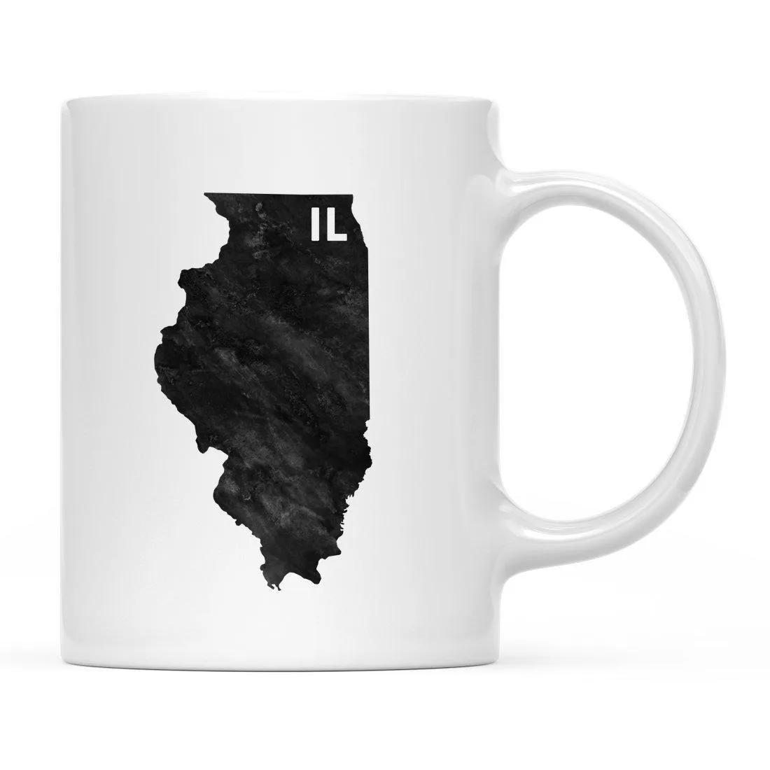 Andaz Press 11oz Modern Black Grunge Abbreviation US State Coffee Mug