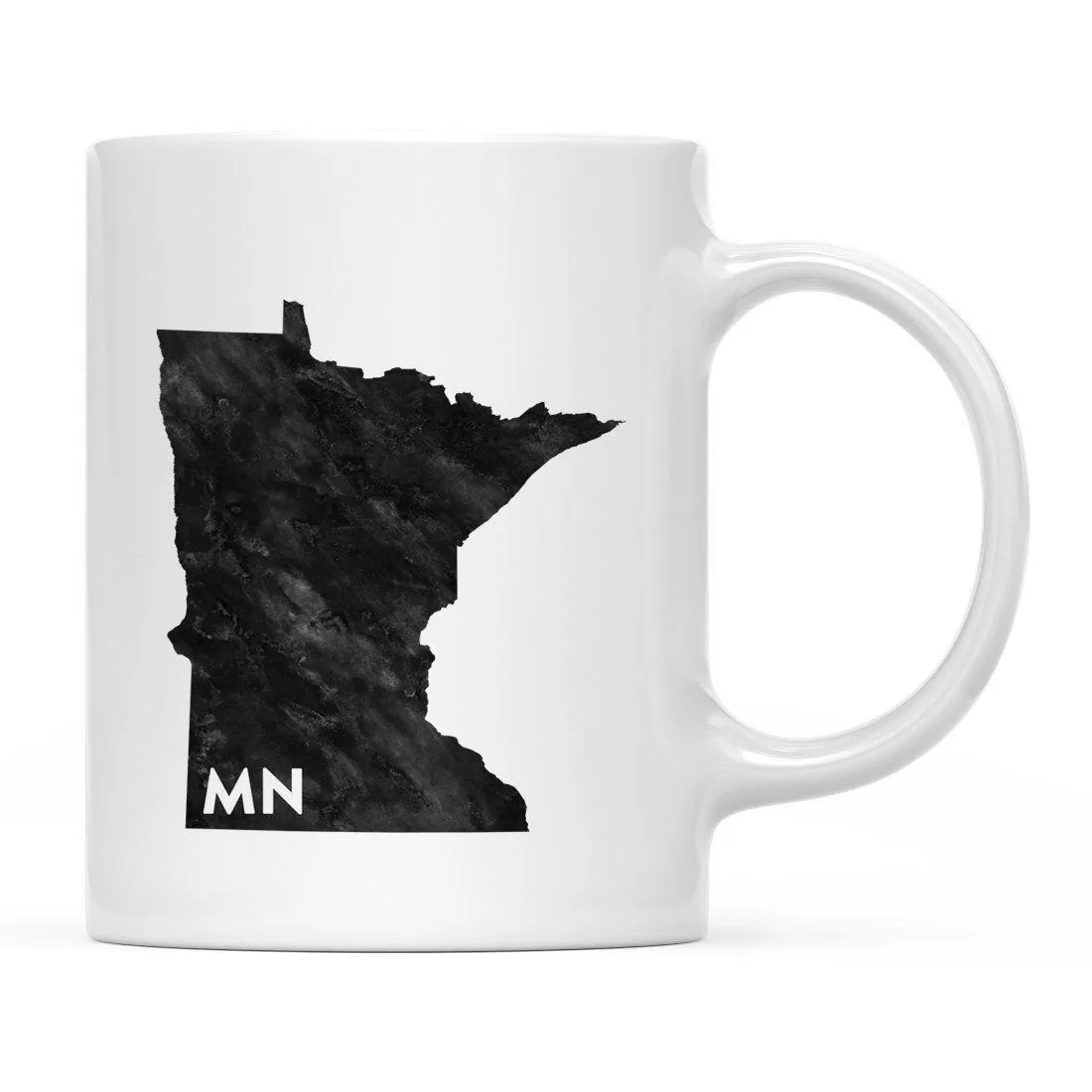 Andaz Press 11oz Modern Black Grunge Abbreviation US State Coffee Mug