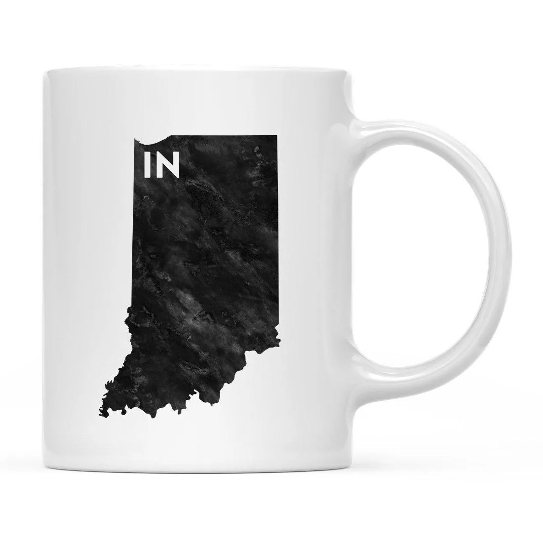 Andaz Press 11oz Modern Black Grunge Abbreviation US State Coffee Mug