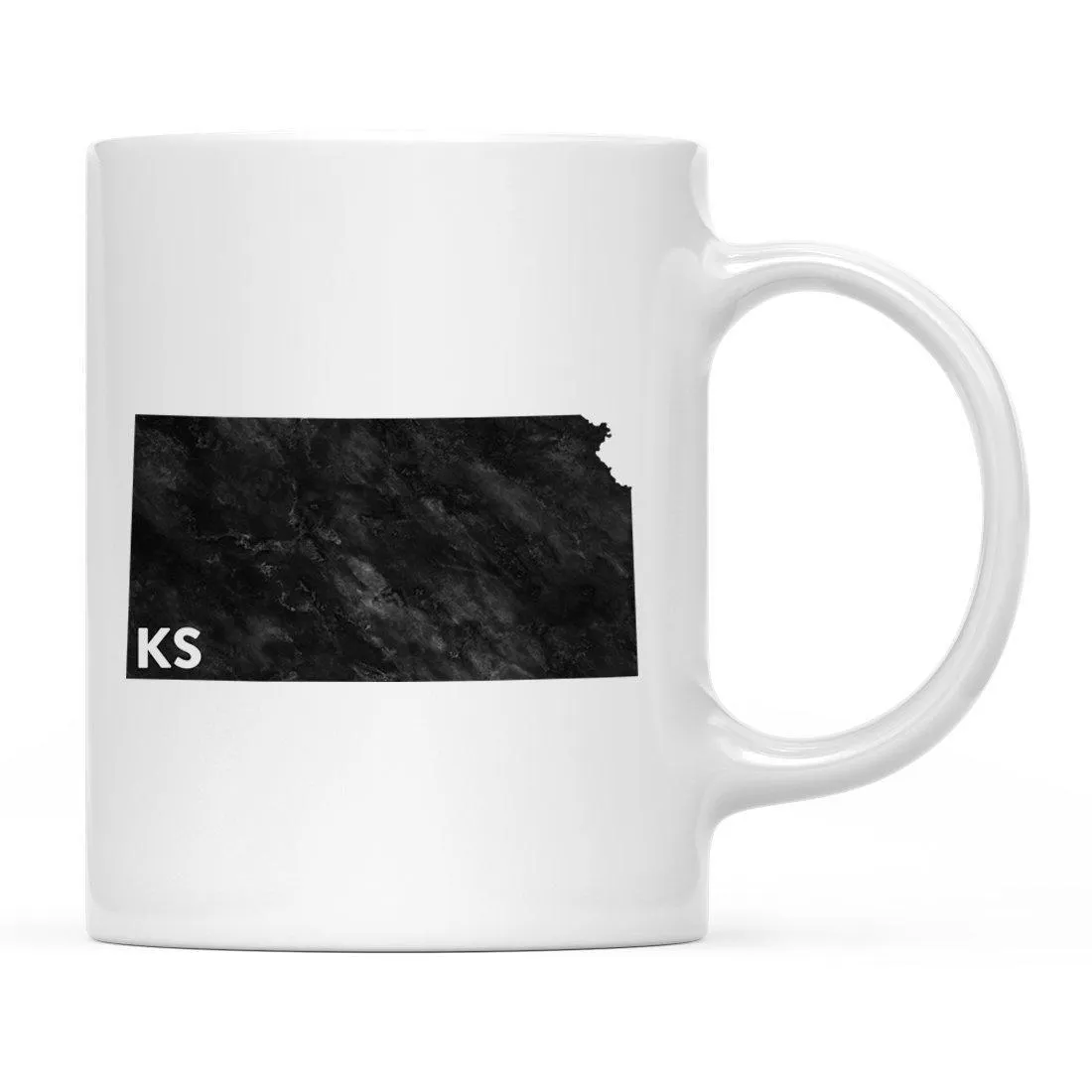 Andaz Press 11oz Modern Black Grunge Abbreviation US State Coffee Mug