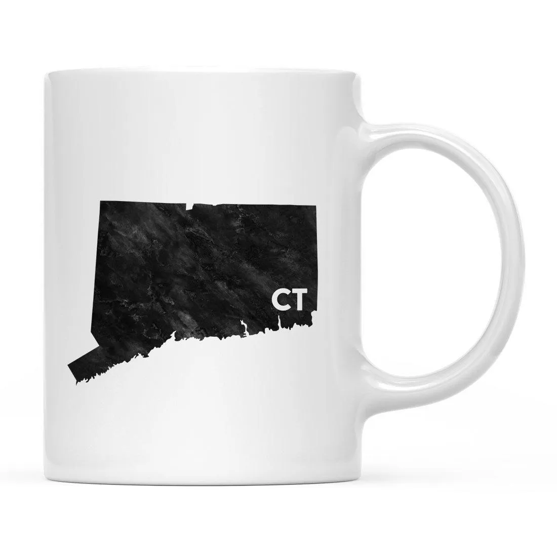 Andaz Press 11oz Modern Black Grunge Abbreviation US State Coffee Mug