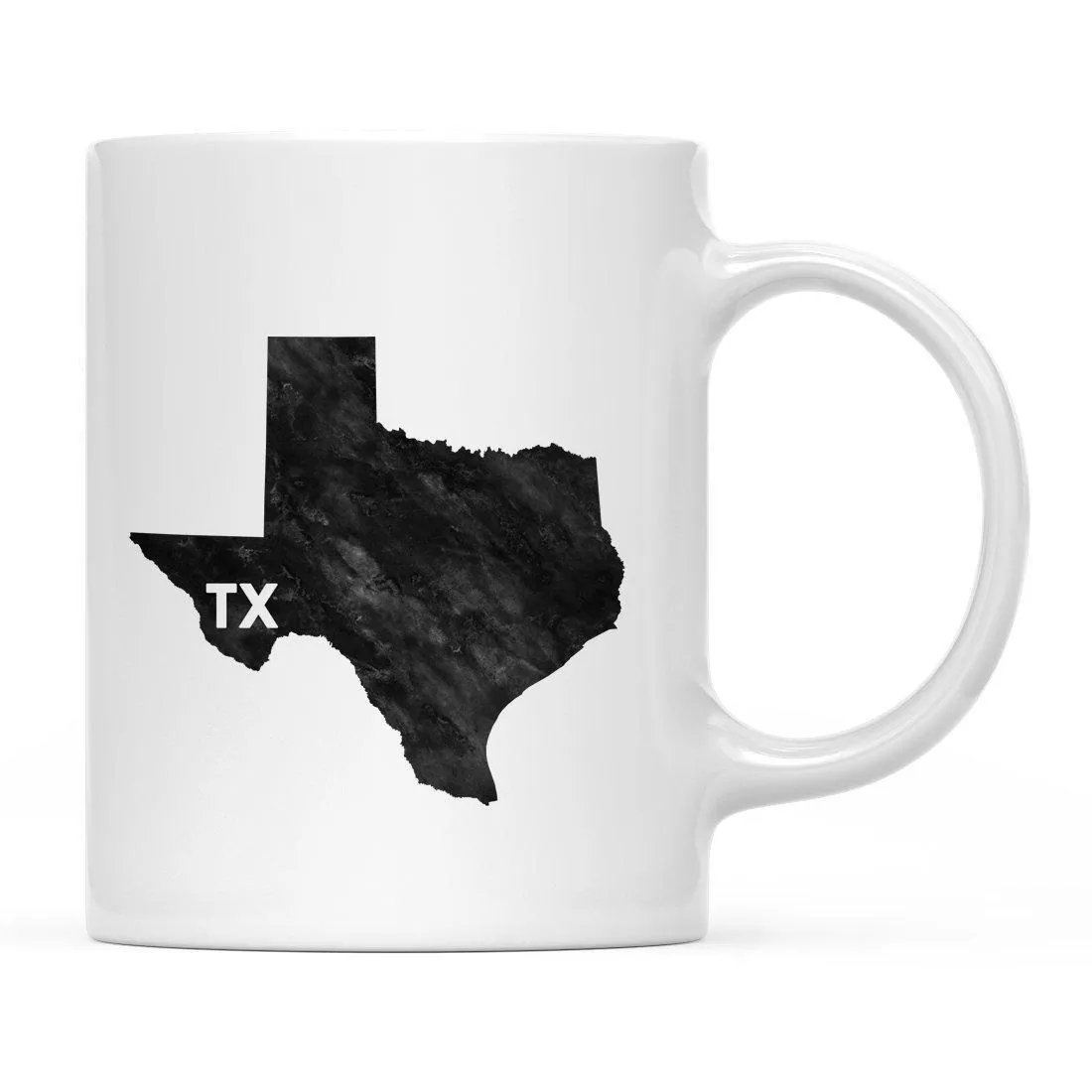 Andaz Press 11oz Modern Black Grunge Abbreviation US State Coffee Mug