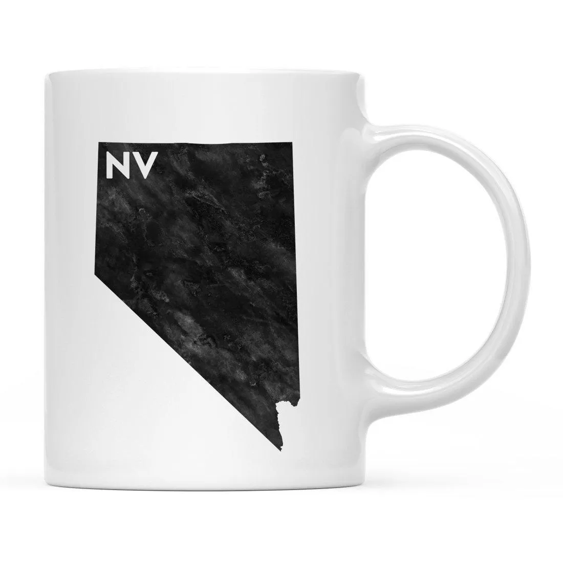 Andaz Press 11oz Modern Black Grunge Abbreviation US State Coffee Mug