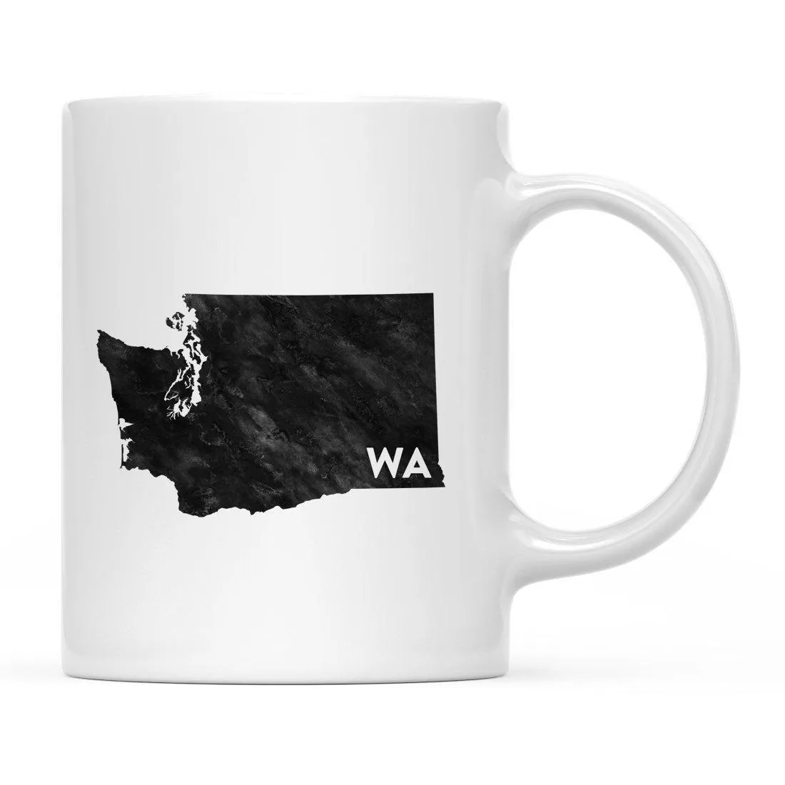 Andaz Press 11oz Modern Black Grunge Abbreviation US State Coffee Mug