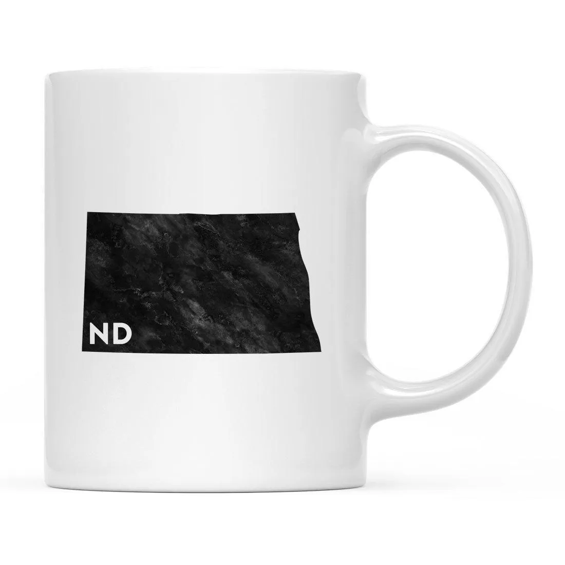 Andaz Press 11oz Modern Black Grunge Abbreviation US State Coffee Mug