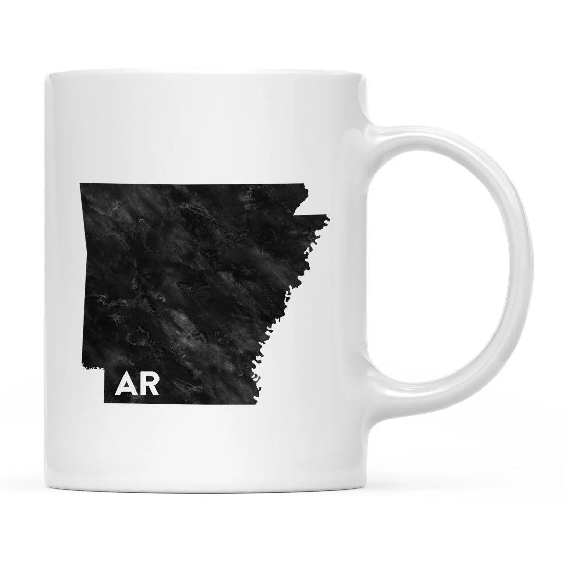 Andaz Press 11oz Modern Black Grunge Abbreviation US State Coffee Mug