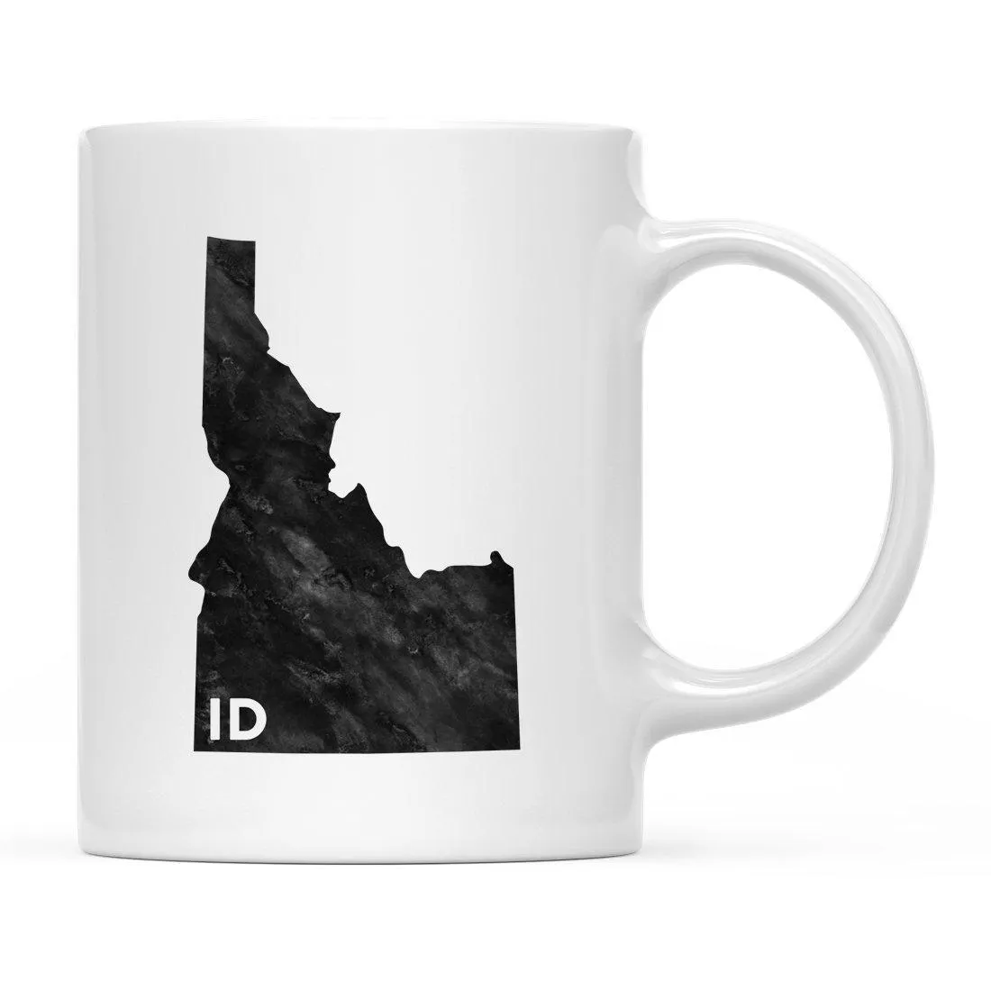 Andaz Press 11oz Modern Black Grunge Abbreviation US State Coffee Mug