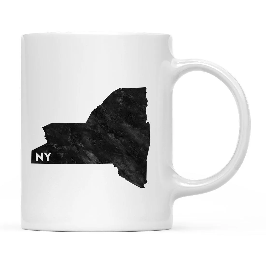 Andaz Press 11oz Modern Black Grunge Abbreviation US State Coffee Mug